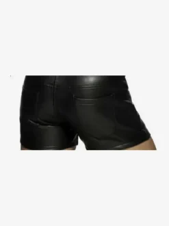 Pantalon en cuir PU noir Vintage slim rétro Costumes rétro pour hommes