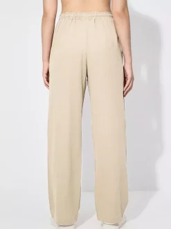 Pantalon large pour femme - Pantalon fluide décontracté à taille élastique et cordon de serrage - Vacances d'été à la plage 2026