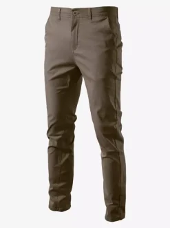 Pantalon pour homme décontracté taille naturelle pantalon droit pour homme avec poches