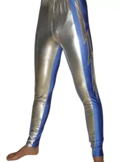 Pantalon Wrestling bleu et argent brillant métallique Déguisements Halloween
