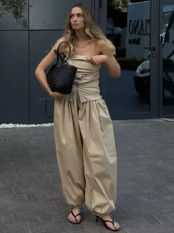 Pantalon ballon à taille élastique pour femme 2026