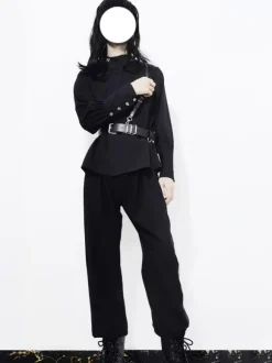 Pantalon Lolita Gothique Style Ouji Pantalon Lolita Droit Noir