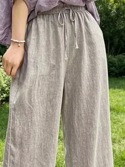 Pantalon noir en polyester