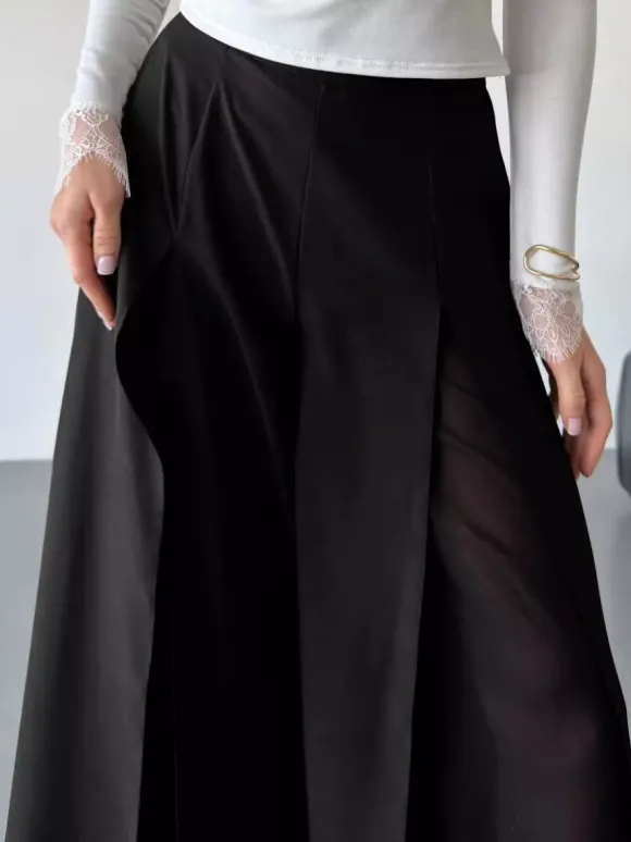 Pantalon noir taille haute