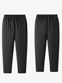 Pantalon Pour Homme Droit Taille Élastique Chic Décontracté