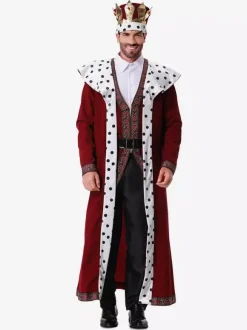 Pantalon rétro à pois bordeaux pour costumes de vacances en Arabie Saoudite