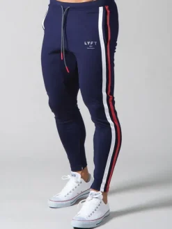 Pantalons pour hommes Pantalons de survêtement décontractés à blocs de couleurs Pantalons de survêtement bleu marine foncé
