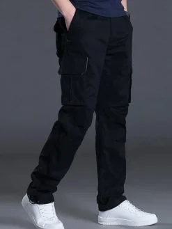 Pantalons pour hommes Pantalon cargo droit taille naturelle décontractée Jaune Vert Pantalons pour hommes