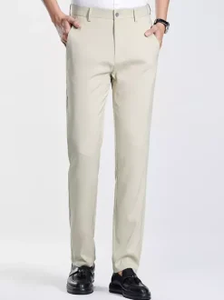 Pantalons décontractés pour hommes Slim Fit Straight Pantalons pour hommes de printemps et d'été