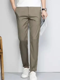 Pantalons décontractés pour hommes Slim Fit Straight Pantalons pour hommes de printemps et d'été