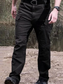 Pantalons pour hommes Pantalons longs kaki décontractés à taille naturelle irrégulière
