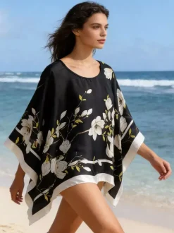 Paréos d'été en polyester bleu pour femmes
