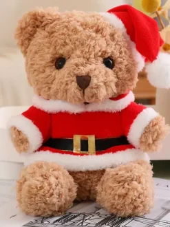 Peluche D'ours Poupée Petit Noël Cadeau Enfant Chapeau