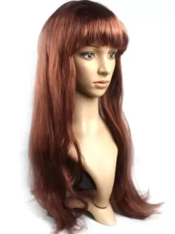 Perruque de cheveux d'Halloween violet Perruque de carnaval longues et droites