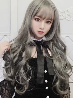 Perruque de cheveux Lolita ondulée longue fibre résistante à la chaleur Lolita ondulée Déguisements Halloween