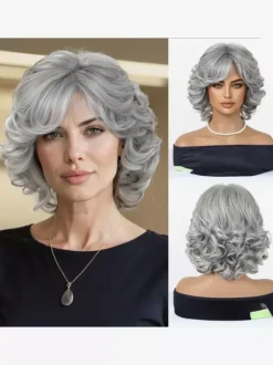 Perruque synthétique châtain clair courte pour femme