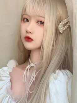 Perruque douce Lolita longue perruque de cheveux Lolita en fibre résistante à la chaleur Déguisements Halloween