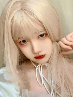 Perruque douce Lolita longue perruque de cheveux Lolita en fibre résistante à la chaleur Déguisements Halloween