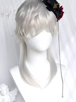 Perruque Lolita Gothique Longue Dégradée Accessoires Lolita Argentés