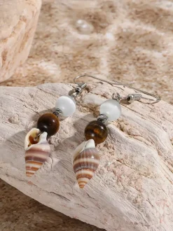Petites boucles d'oreilles bohèmes en forme de conque pour femmes 2026