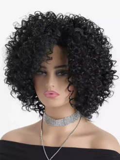 Petites perruques synthétiques quotidiennes à cheveux courts bouclés pour femmes 2026