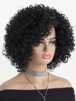 Petites perruques synthétiques quotidiennes à cheveux courts bouclés pour femmes 2026