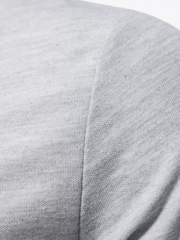 Polo homme à col rabattu manches longues avec logos coupe classique gris à la mode