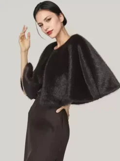 Poncho Cape Bordeaux Femme mariage soirée