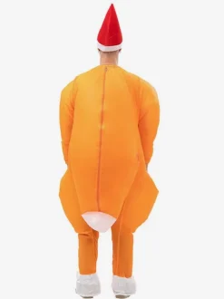 Poulet rôti drôle unisexe Orange Polyester fibre combinaison noël vacances Costumes