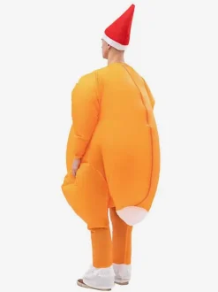 Poulet rôti drôle unisexe Orange Polyester fibre combinaison noël vacances Costumes