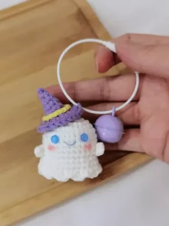 Poupées fantômes tricotées à la main pour Halloween ensemble 3 pièces joli sac à dos breloque cadeau
