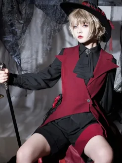 Pré-vente Gothic Lolita Bloomers Straight Red Lolita Shorts