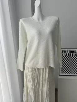 Pull en maille effet usé avec paillettes pour femme (2026)