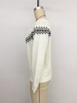 Pull en maille Fair Isle à col montant et manches longues pour femme 2026