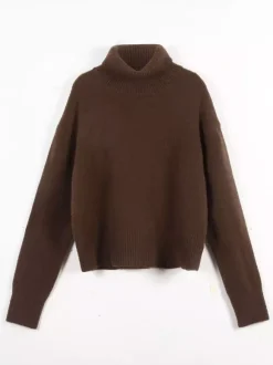 Pull en tricot uni à col bénitier pour femme (2026)