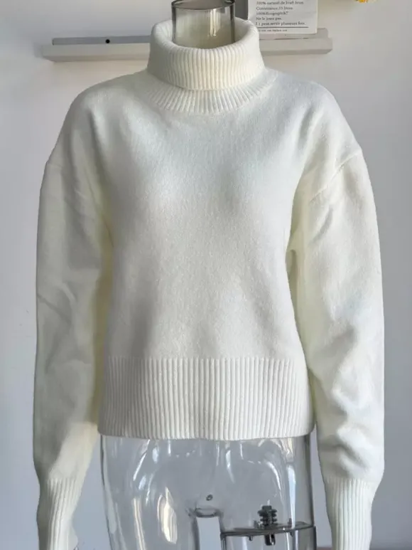 Pull en tricot uni à col bénitier pour femme (2026)