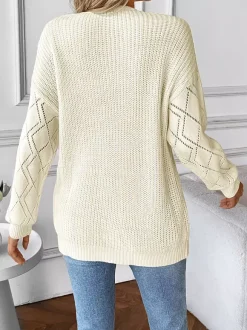 Pull élégant à manches longues et col en V pour femme (2026)