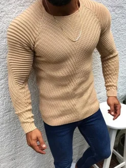 Pulls pour hommes Pulls pour hommes Bijou Neck Winter Black Camel