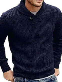 Pulls pour hommes Pulls pour hommes Tricots Col haut Hiver Blanc Noir