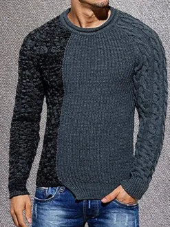Pulls pour hommes Pulls pour hommes Bijou Col d'hiver Gris Noir
