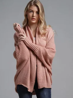 Pulls Cardigans Acrylique Marine Foncé Manches Longues