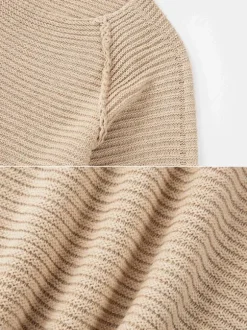 Pulls Homme Cardigan Maille Col Rond Printemps Abricot