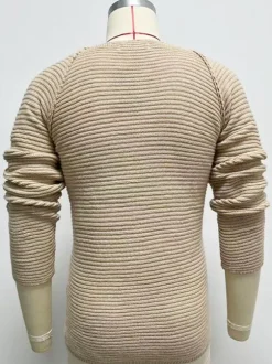 Pulls Homme Cardigan Maille Col Rond Printemps Abricot
