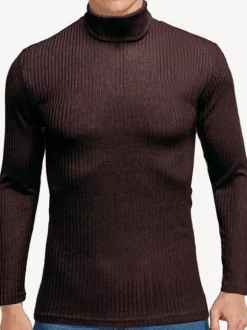 Pulls Homme Cardigan Tricot Col Haut Automne Blanc Hunter Green