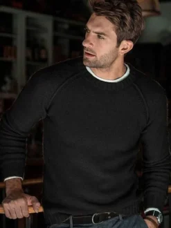 Pulls pour hommes Pulls pour hommes Bijou Col d'hiver Jaune Noir
