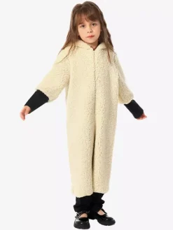 Pyjama Kigurumi Onesie Mouton pour Enfants Combinaison Animale en Polyester