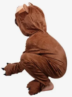Pyjama Kigurumi Onesie Enfants Cadeaux Noël Costume De Pyjama Ours Brun Café En Polyester