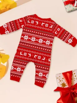 Pyjamas de Noël assortis pour toute la famille motif Fair Isle rouge et blanc collection 2026