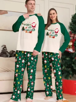 Pyjamas de Noël assortis pour toute la famille imprimé Père Noël vêtements de nuit pour femmes 2026