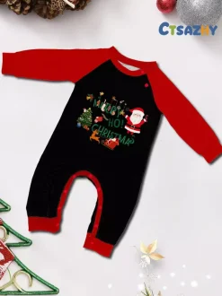 Pyjamas de Noël assortis pour toute la famille imprimé Père Noël vêtements de nuit pour femmes 2026